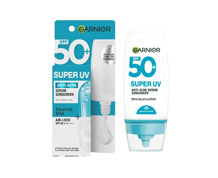 Garnier Super UV Anti-Acne Serum Sunscreen SPF50+