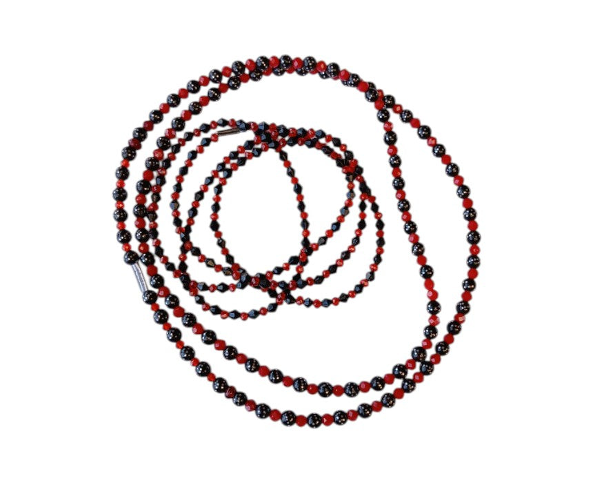 Black Red Crystal Set