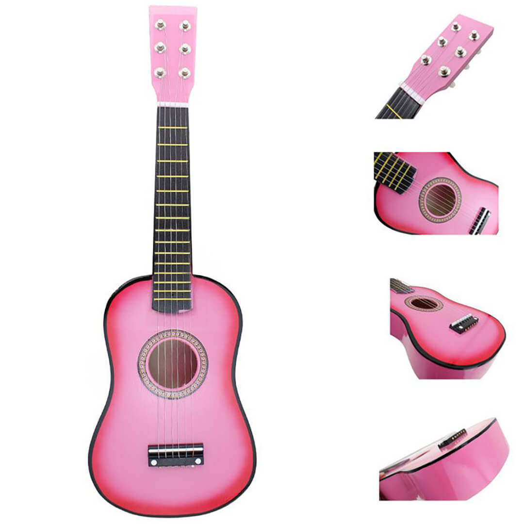 23-Inch 6-String Basswood Guitar for Beginners (height 59 cm) Pink