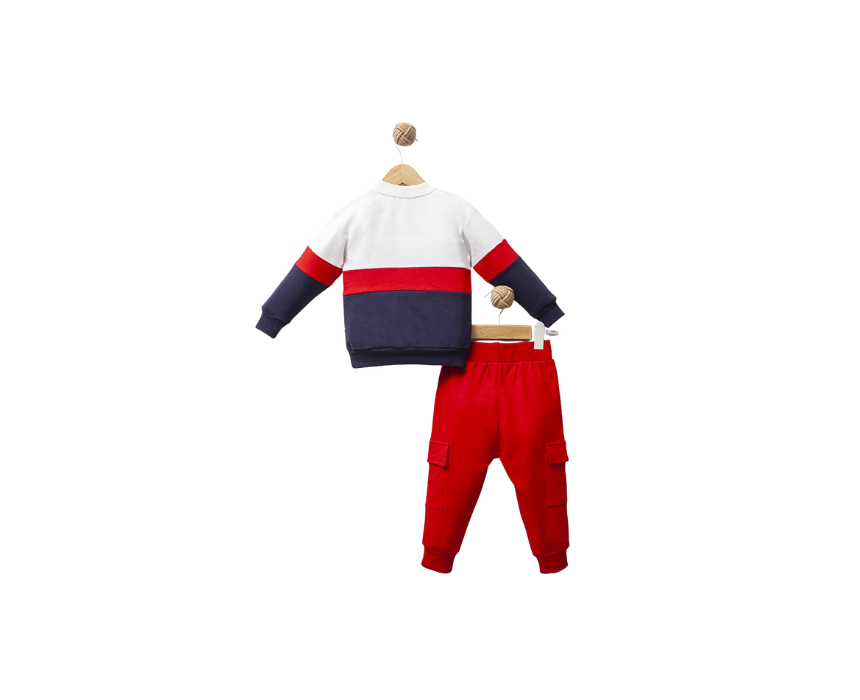 Child Embroidered Two Piece In Red