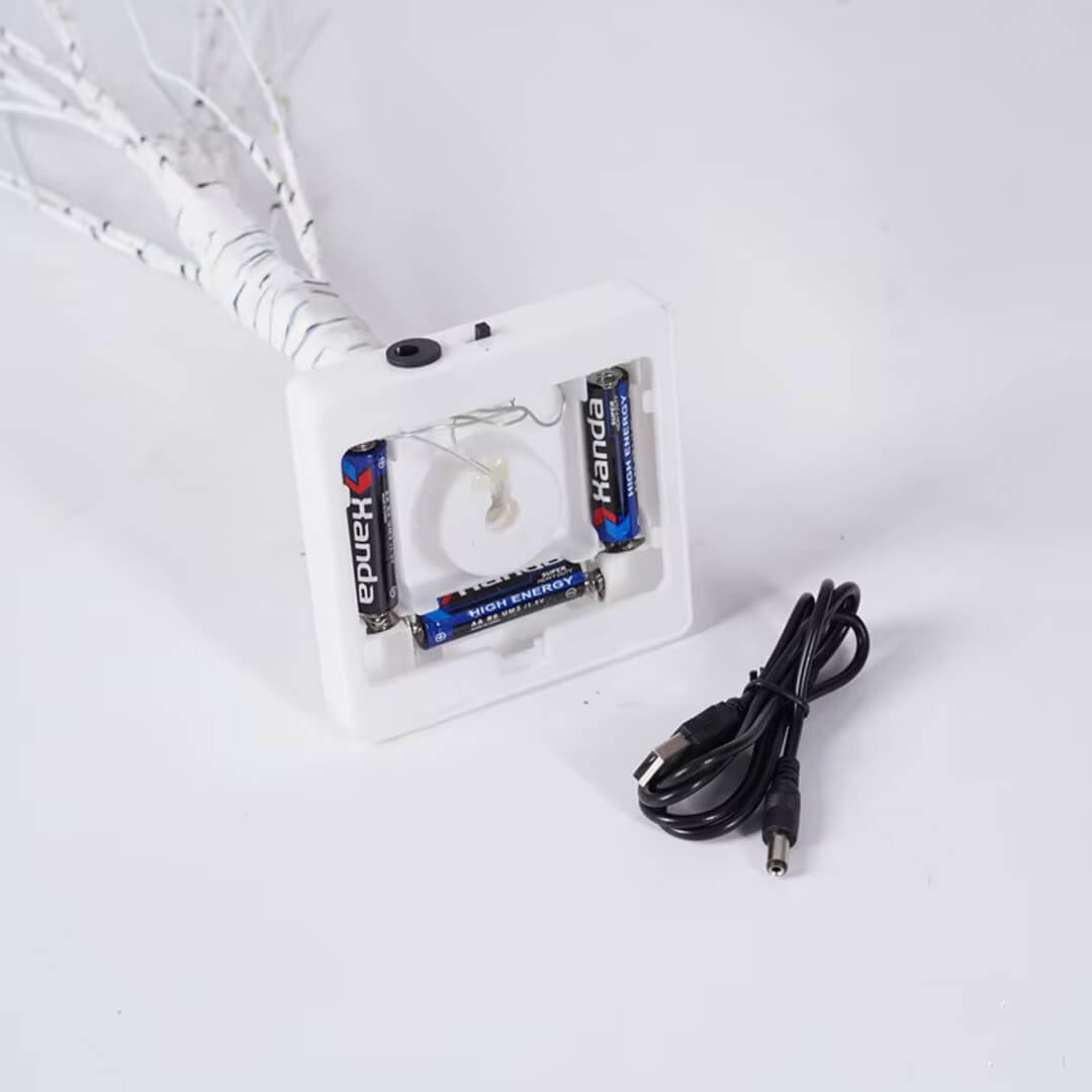 Battery- and USB-powered LED Easter tree for home decor