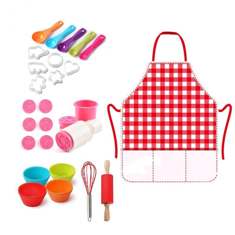 24-Piece Red Kitchen & Bakeware Set for Kids