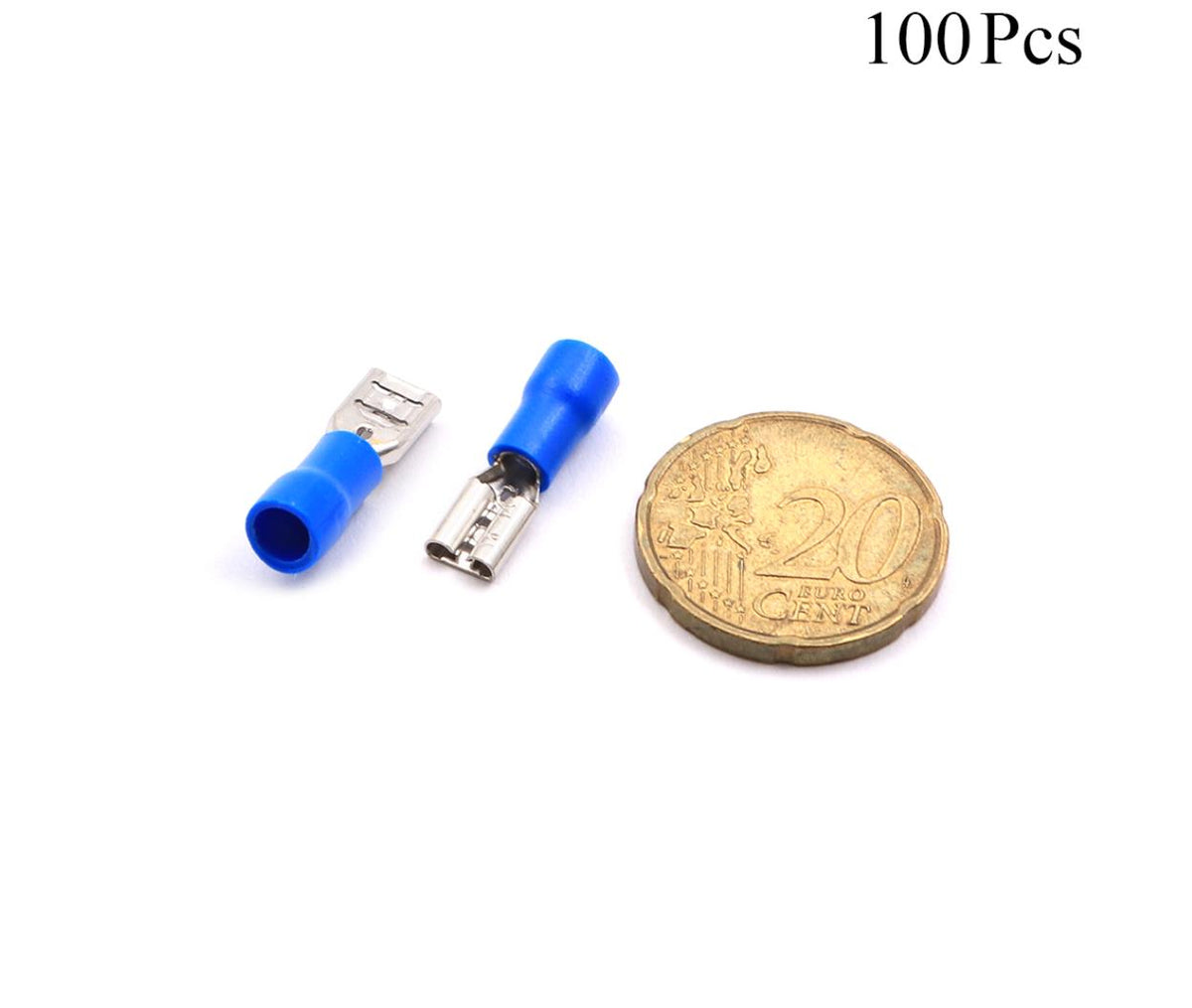Cable Lugs Insulated - FDD2-187 - Female - 1.5-2.5mm - Blue - 100 Pcs