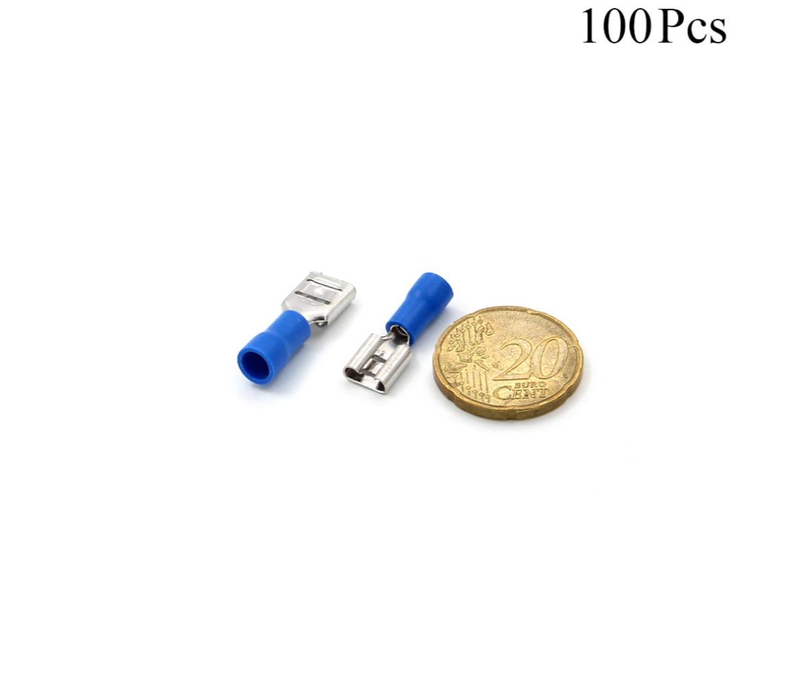 Cable Lugs Insulated - FDD2-250 - Female - 1.5-2.5mm - Blue - 100 Pcs