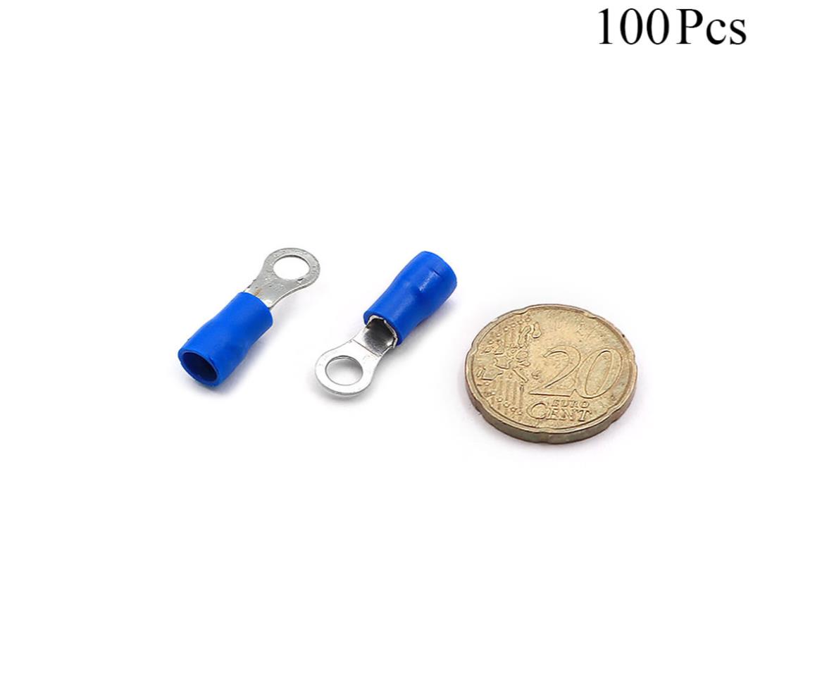 Cable Lugs Insulated - RVS2-4 - Ring - 1.5~2.5mm - Blue - 50 Pcs