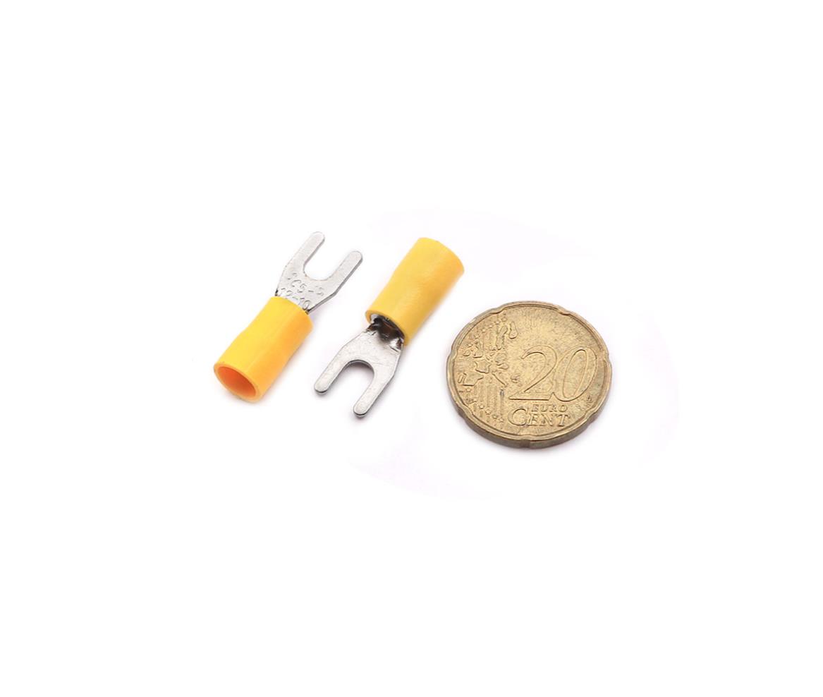 Cable Lugs Insulated - SVL5.5-4 - Fork - 4~6mm - Yellow