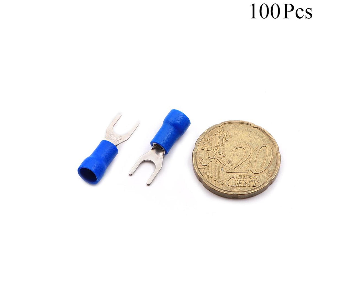 Cable Lugs Insulated - SVS2-4 - Fork - 1.5~2.5mm - Blue - 100 Pcs