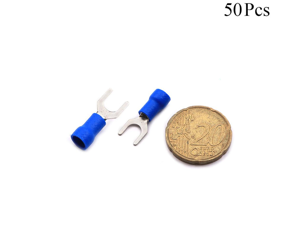 Cable Lugs Insulated - SVS2-5 - Fork - 1.5~2.5mm - Blue - 50 Pcs