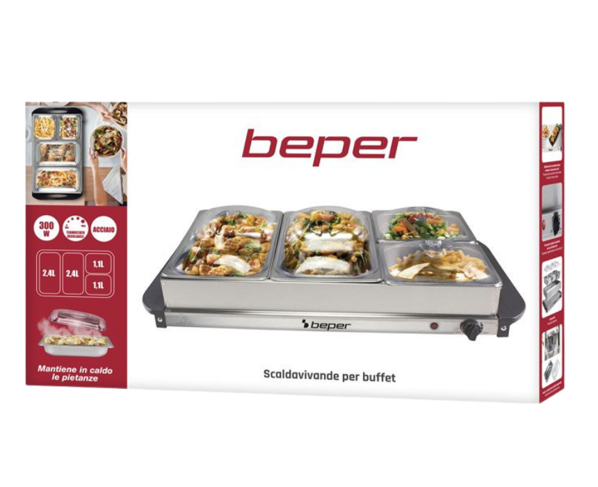 Beper Metallic Buffet Warmer