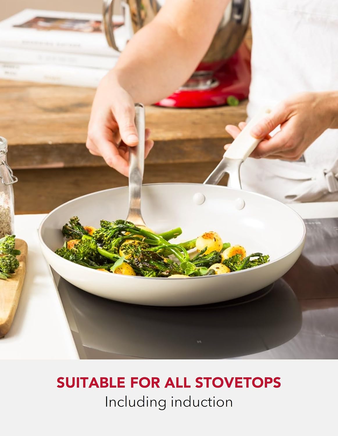 Cream Non-Stick Aluminum  Frying Pans 24cm Frying Pan Cream Non-Stick Aluminum  Frying Pans 24cm Cream Non-Stick Aluminum  Frying Pans 24cm KitchenAid
