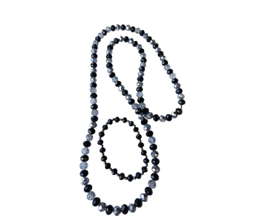 Black Silver Crystal Set
