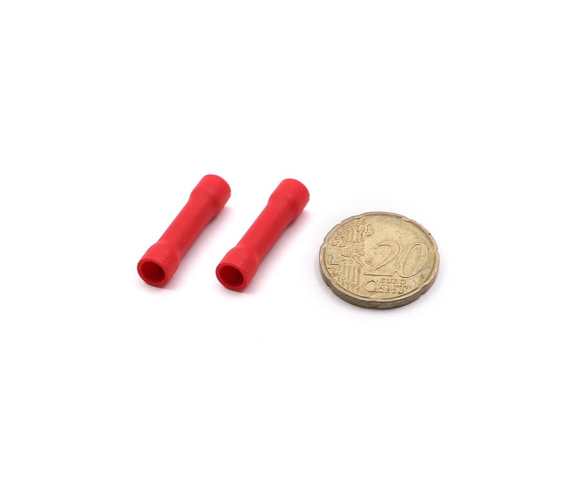 Cable Lugs Insulated - BV1 - Butt - 0.5-1.5mm - Red