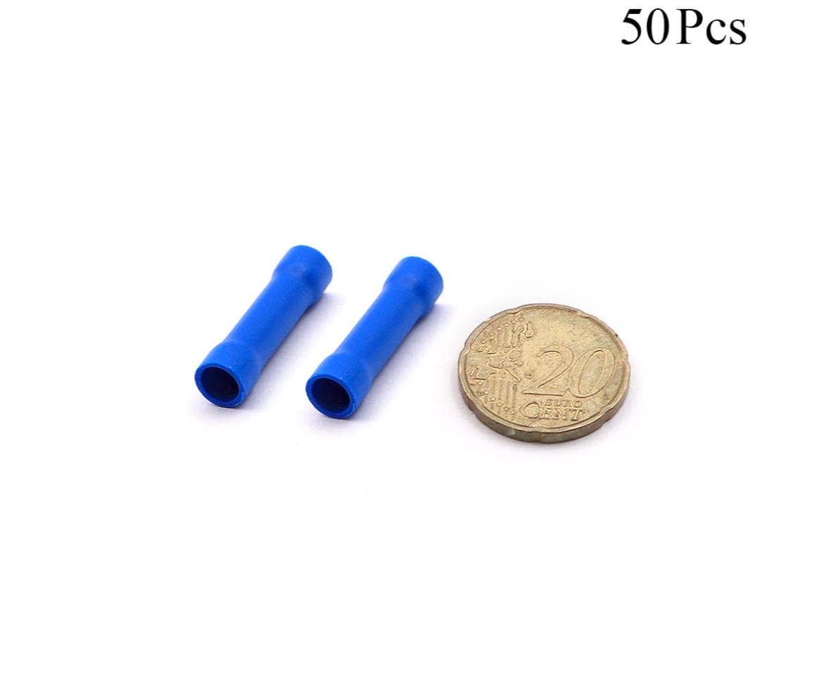 Cable Lugs Insulated - BV2 - Butt - 1.5-2.5mm - Blue - 50 Pcs