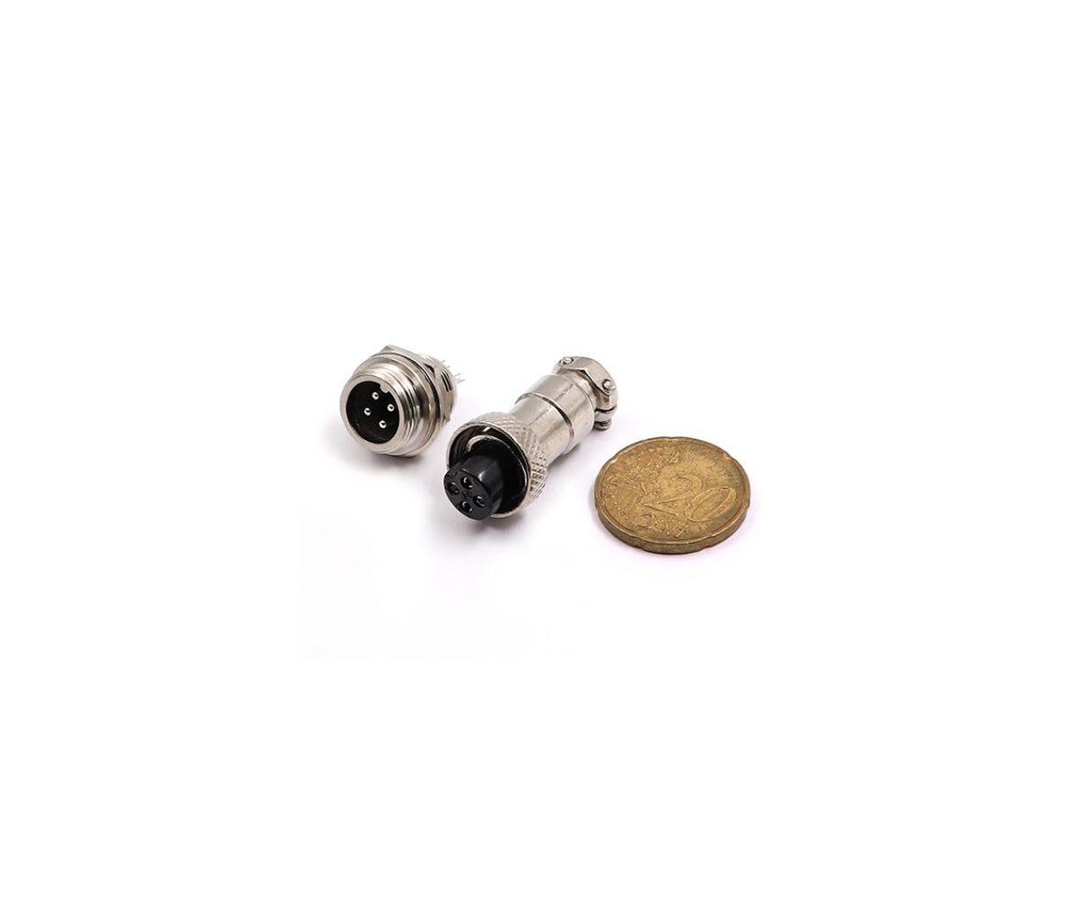 Circular Plug Joint Connector 4-Pin Male to Female 12mm