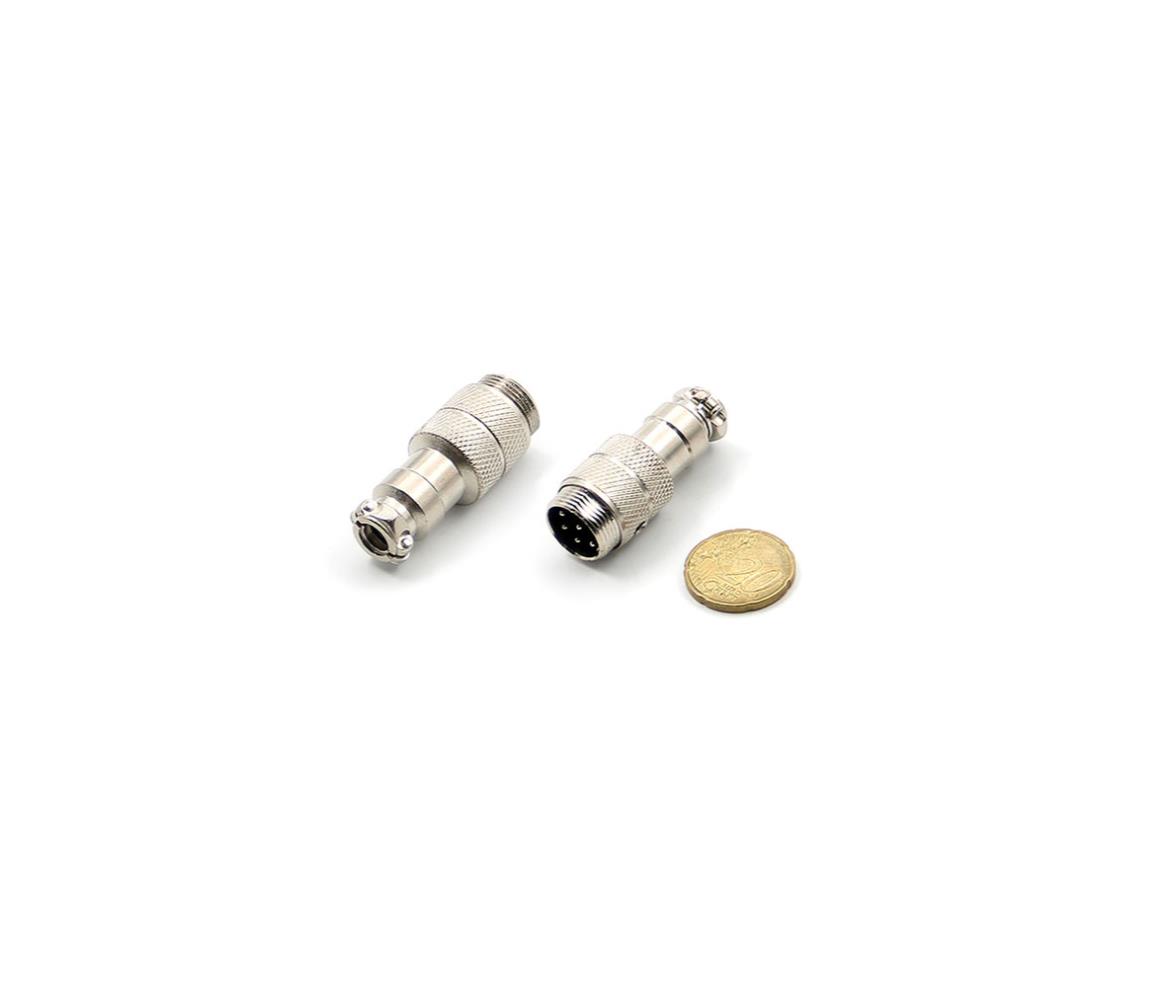 Circular Plug Aviation Connector 8-Pin Male 16mm Cable Mount