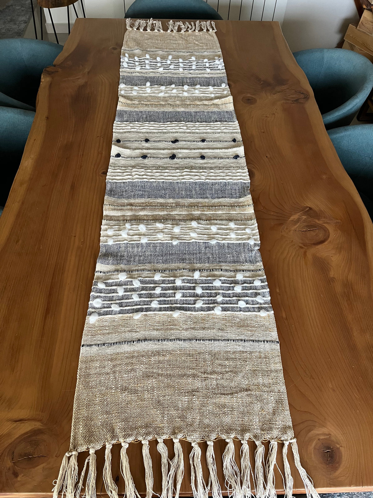 Natural Earth Tone Artisan Table Runner