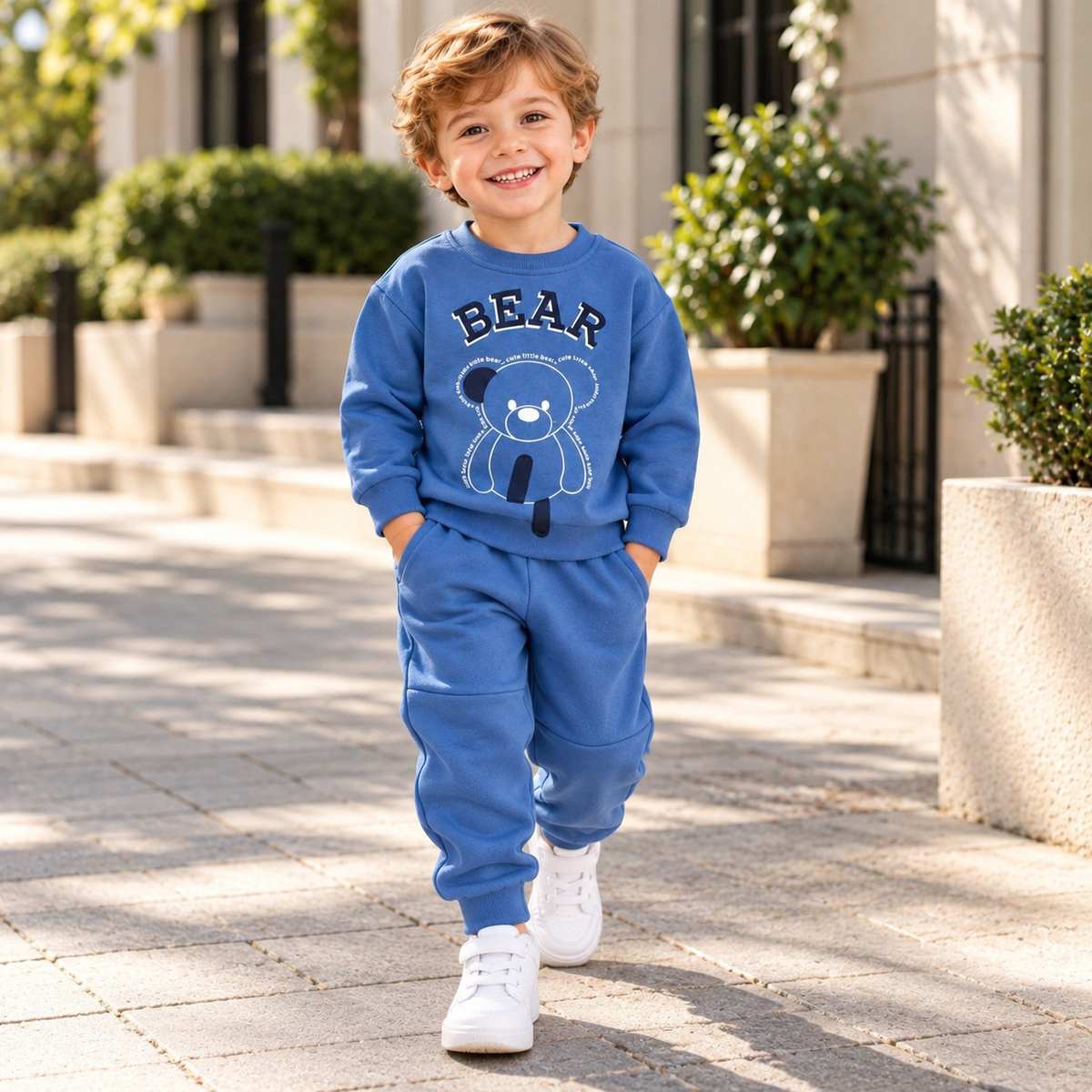 Boys Bear Warm Fleece Outfit Set 1-4Y