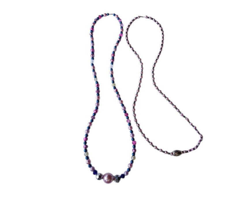 Pink Navy Necklace Set