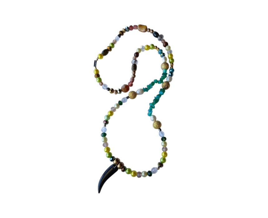 Greenish Black Pendant Necklace
