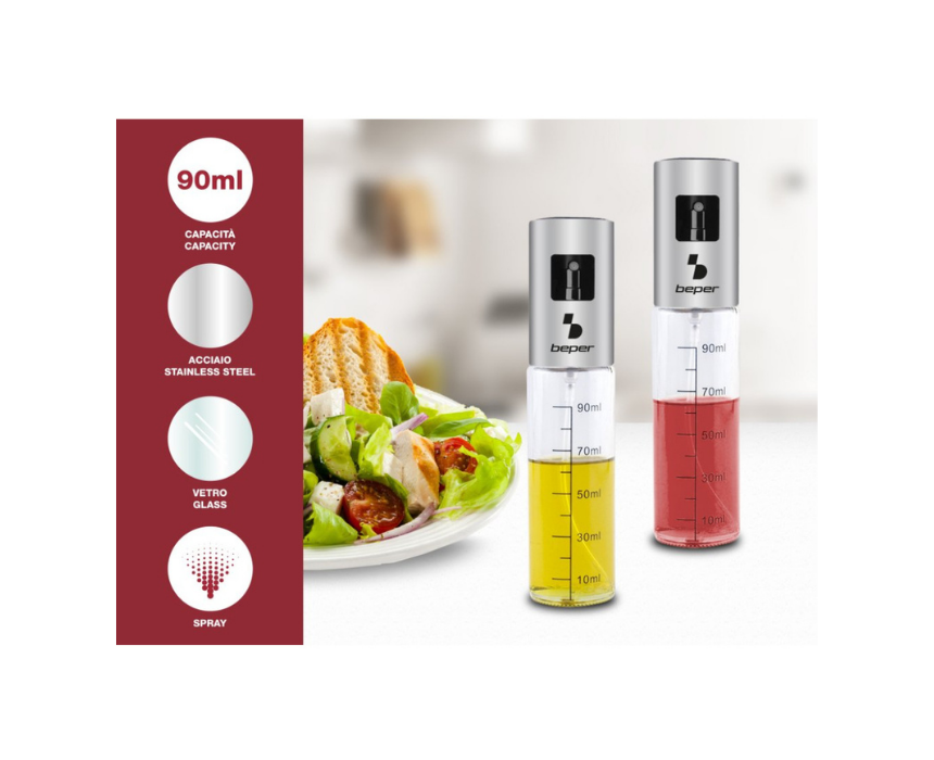 Beper Oil Spray Bottle Glass Steel