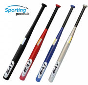 Four baseball bats in different colors with 'BAT' branding on a white background