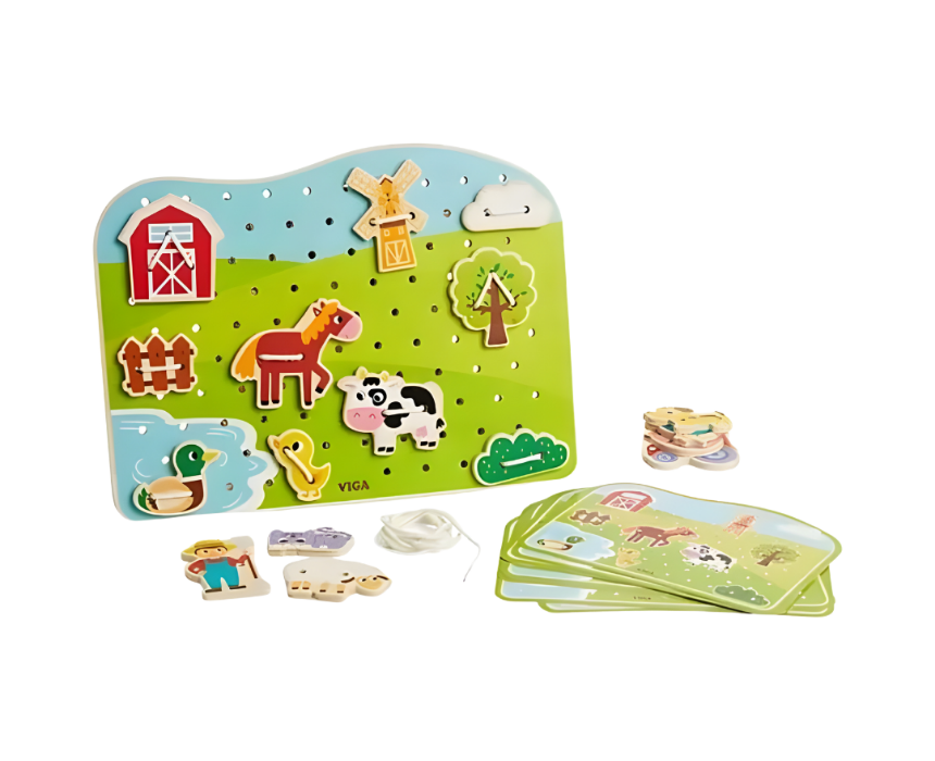 VIGA Farm Threading Toy
