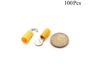 Cable Lugs Insulated - HV5.5-4 - Hook - 4-6mm - Yellow - 100 Pcs
