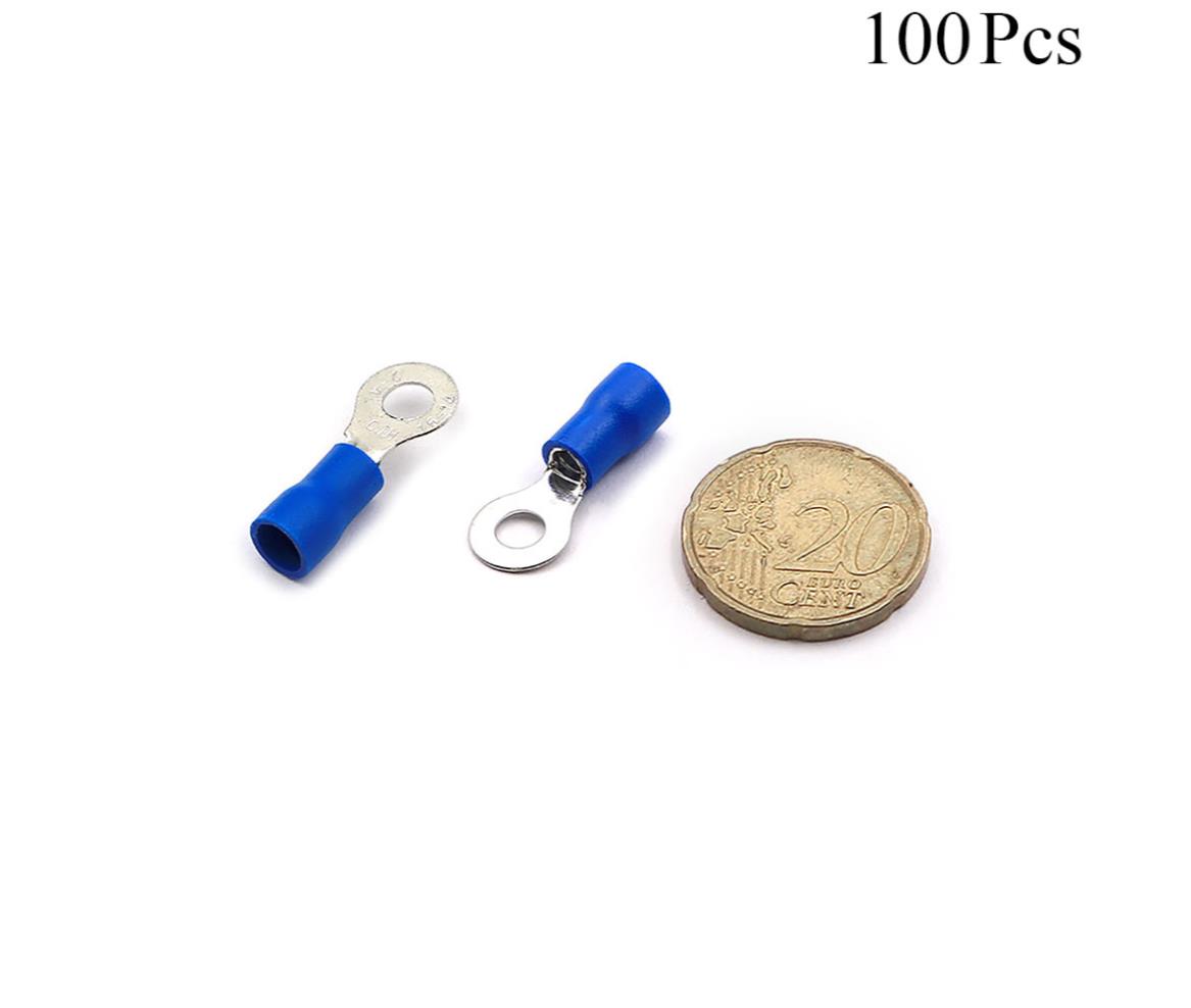 Cable Lugs Insulated - RVL2-4 L - Ring - 1.5~2.5mm - Blue - 100 Pcs