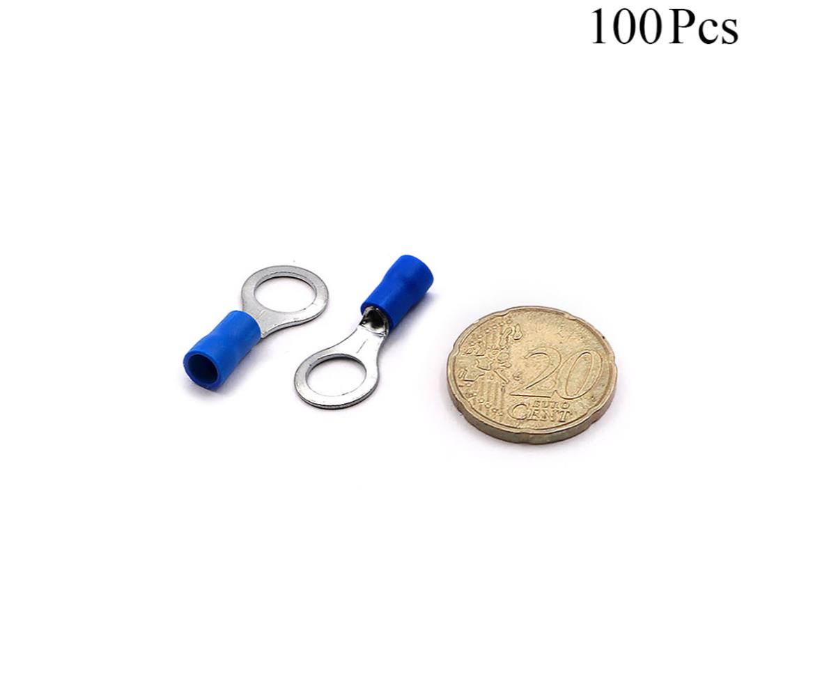 Cable Lugs Insulated - RV2-8 - Ring - 1.5~2.5mm - Blue - 100 Pcs