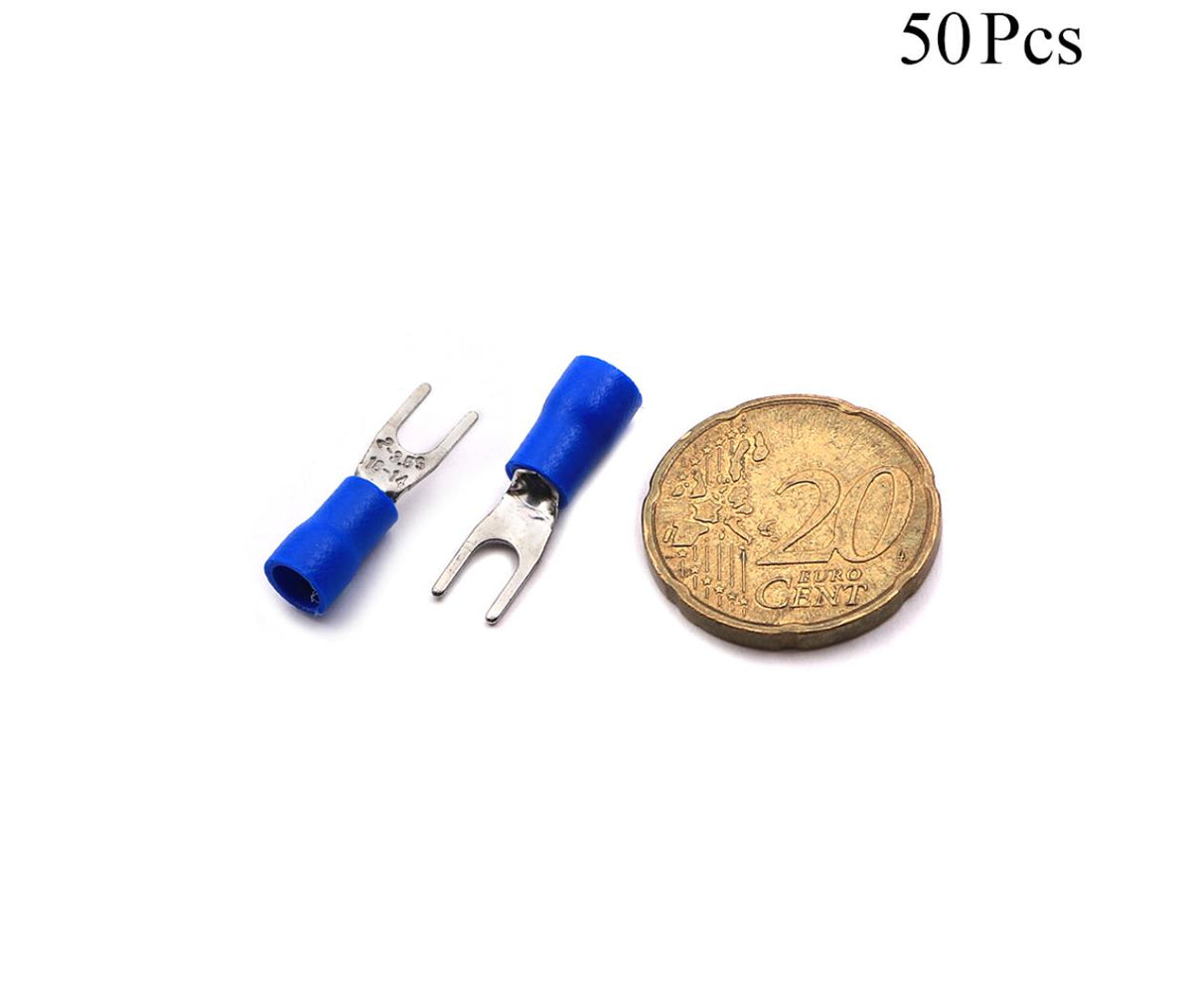Cable Lugs Insulated - SV2-3.7S - Fork - 1.5~2.5mm - Blue - 50 Pcs