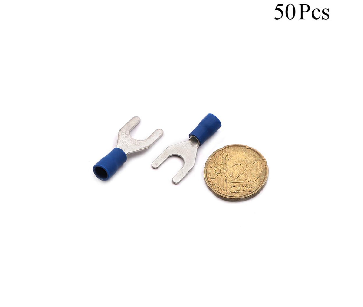 Cable Lugs Insulated - SV2-6 L - Fork - 1.5~2.5mm - Blue - 50 Pcs