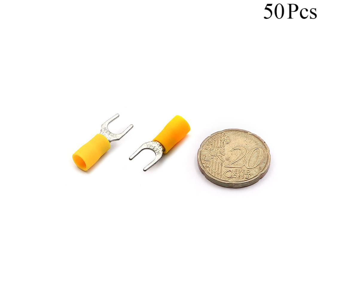 Cable Lugs Insulated - SV5.5-6S - Fork - 4~6mm - Yellow - 50 Pcs