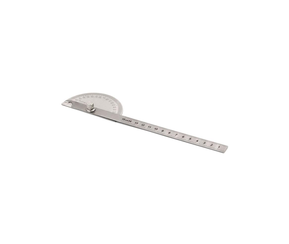 Ruler & Protractor - Stainless Steel - 15 cm