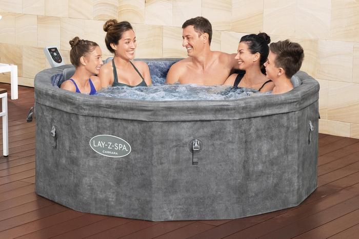 Lay-Z-Spa® 1.70m x 65cm Carrara ThermaCore UltraFit Smart AirJet 6 Spa Bubble Pools Lay-Z-Spa® 1.70m x 65cm Carrara ThermaCore UltraFit Smart AirJet 6 Lay-Z-Spa® 1.70m x 65cm Carrara ThermaCore UltraFit Smart AirJet 6 Bestway