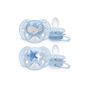 2 deco ultra soft soothers - 6-18m boy (SCF223/03)