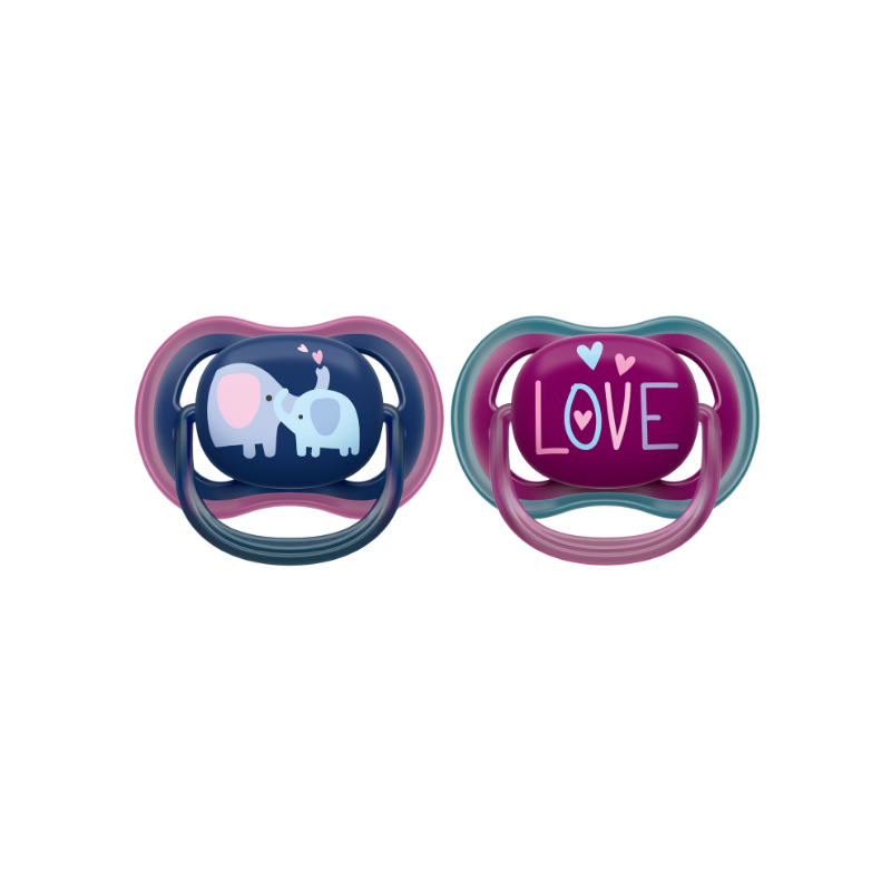 2 deco ultra soft soothers 18m+ - girl