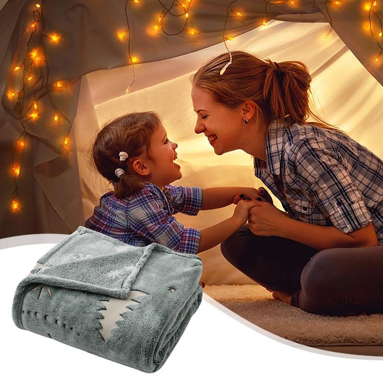 Cozy Grey Christmas Tree Glow-in-the-Dark Blanket - 2 sizes