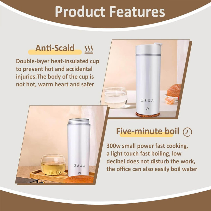 Portable electric kettle mug,  product features