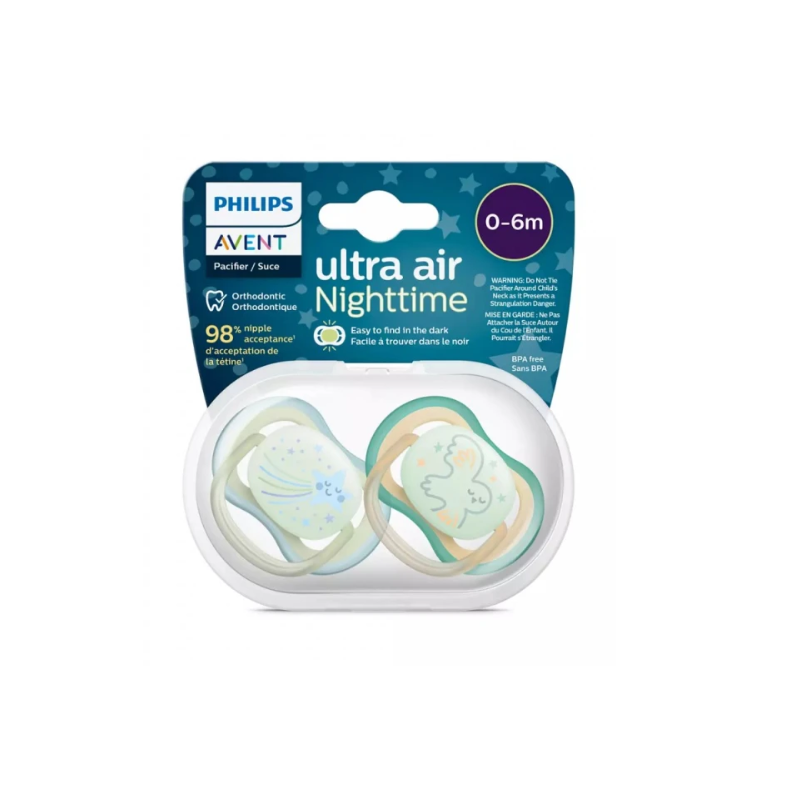 Philips Avent Ultra Air Night Time Soother 0-6 Boy