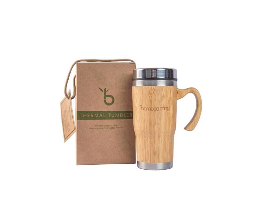Bamboo Thermal Tumbler with Handle