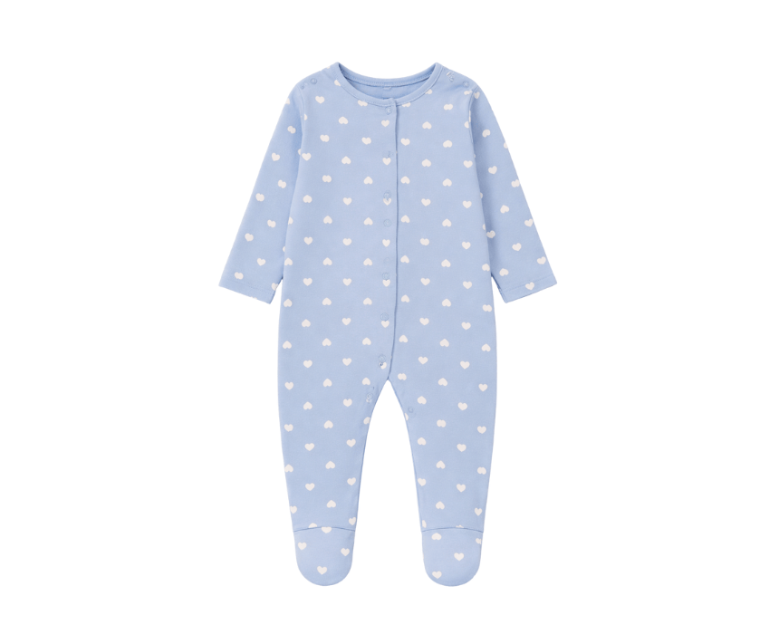 Heart Print Baby Sleepsuit