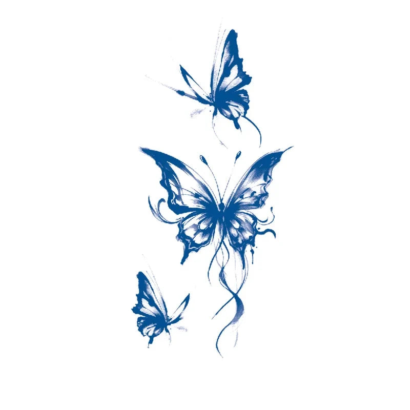 3 butterflies Semi-Permanent Jagua Tattoos
