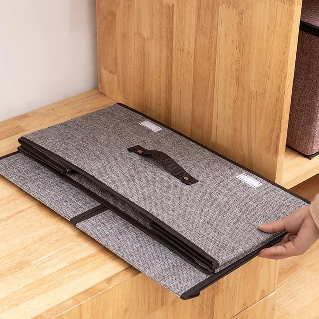 Foldable Storage box with lid, divider and handles for easy storage