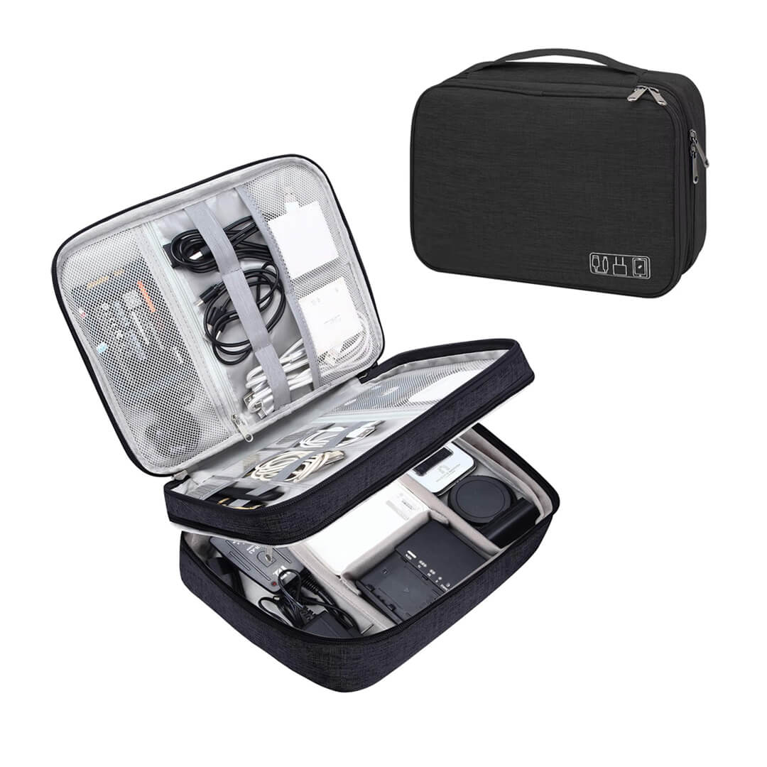 Travel cable organizer case for gadgets and accessories