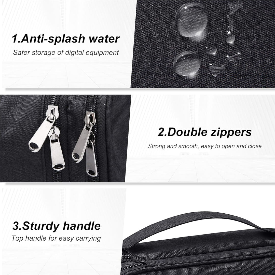 Travel organizer pouch for electronics and gadgets