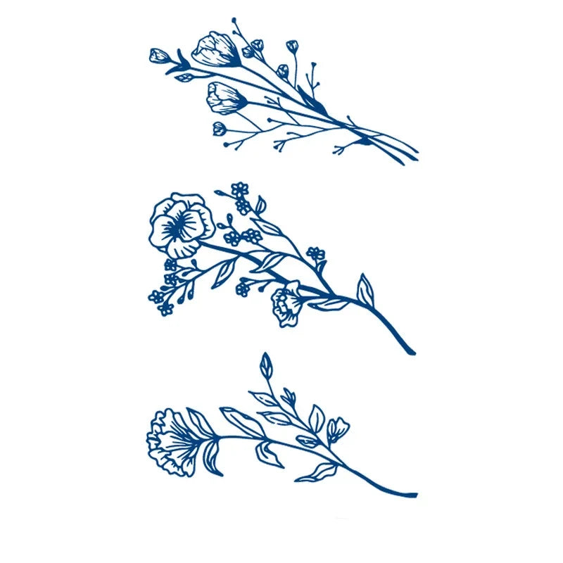 flower branches jagua tattoo set