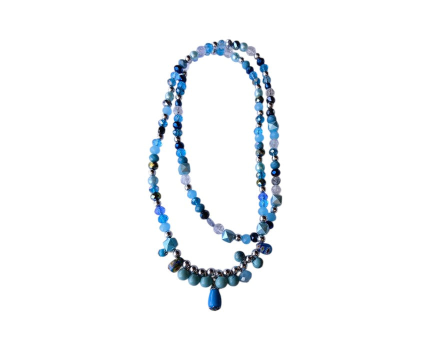 Blue Fayrouz Crystals Necklace