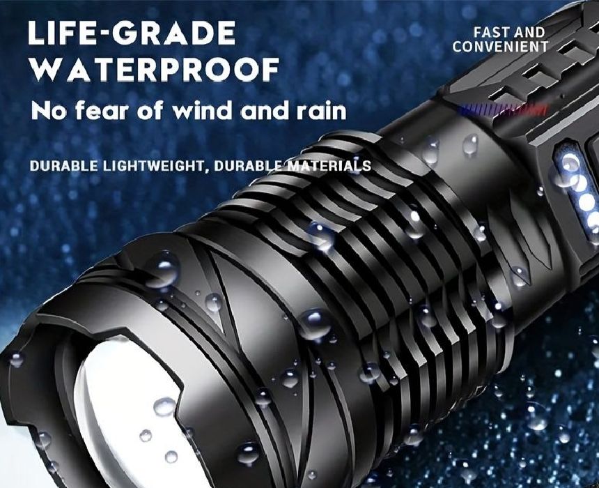 LED Torch A76 2000 Lumens Zoom USB-C