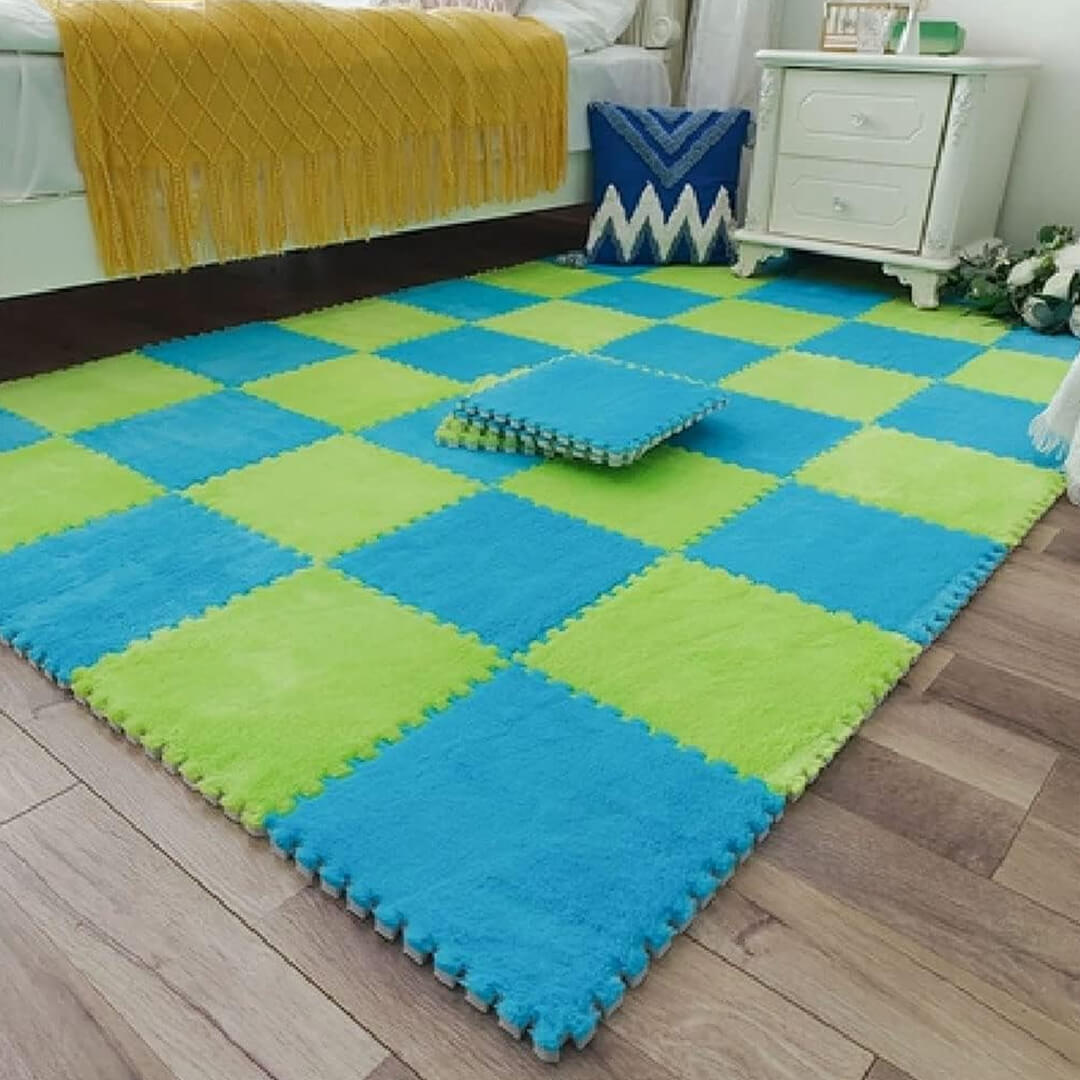 Eva foam plush puzzle carpet tiles set