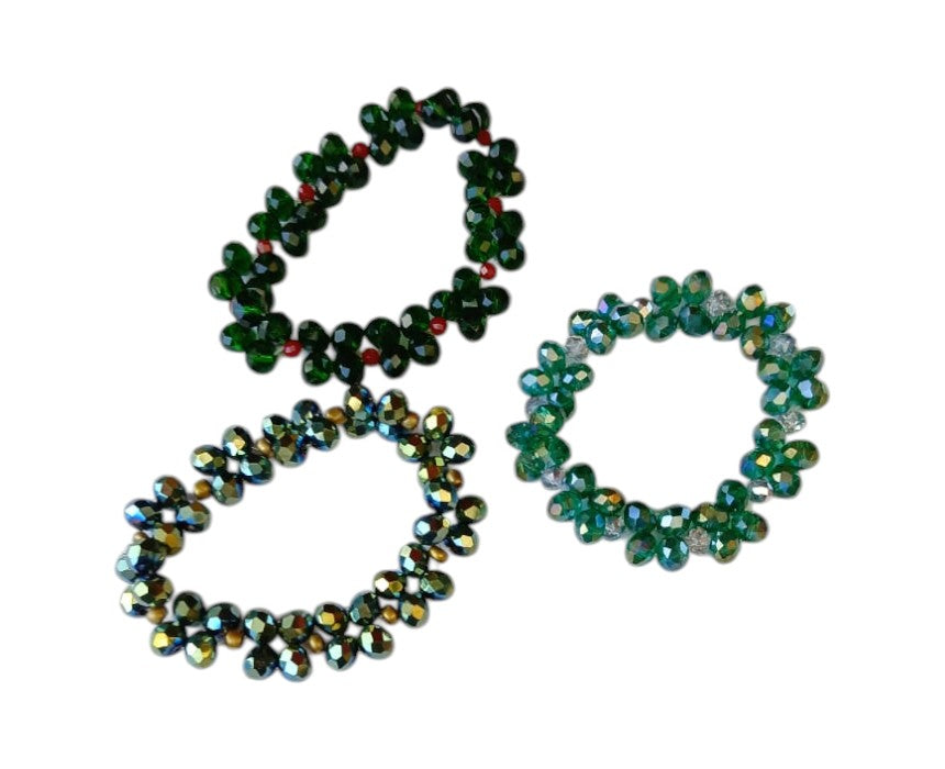Greenish Crystal Bracelet Set
